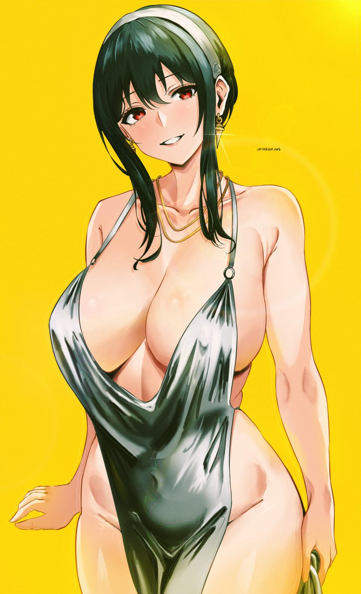 Anime Girl's Wet Dress Shows Her Massive Tits and Pussy Hot anime girl in a seductive, barely-there wet dress, flaunting her massive tits and curvy body.