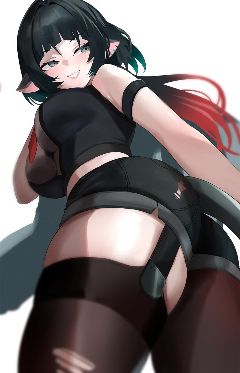 Anime Succubus Babe in Ripped Pantyhose Seductive anime succubus babe in ripped pantyhose