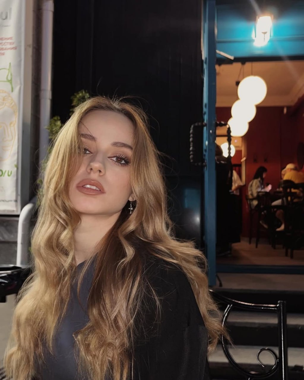 Blonde Bombshell in the Night: Alluring Gaze Blonde Bombshell in the Night: Alluring Gaze