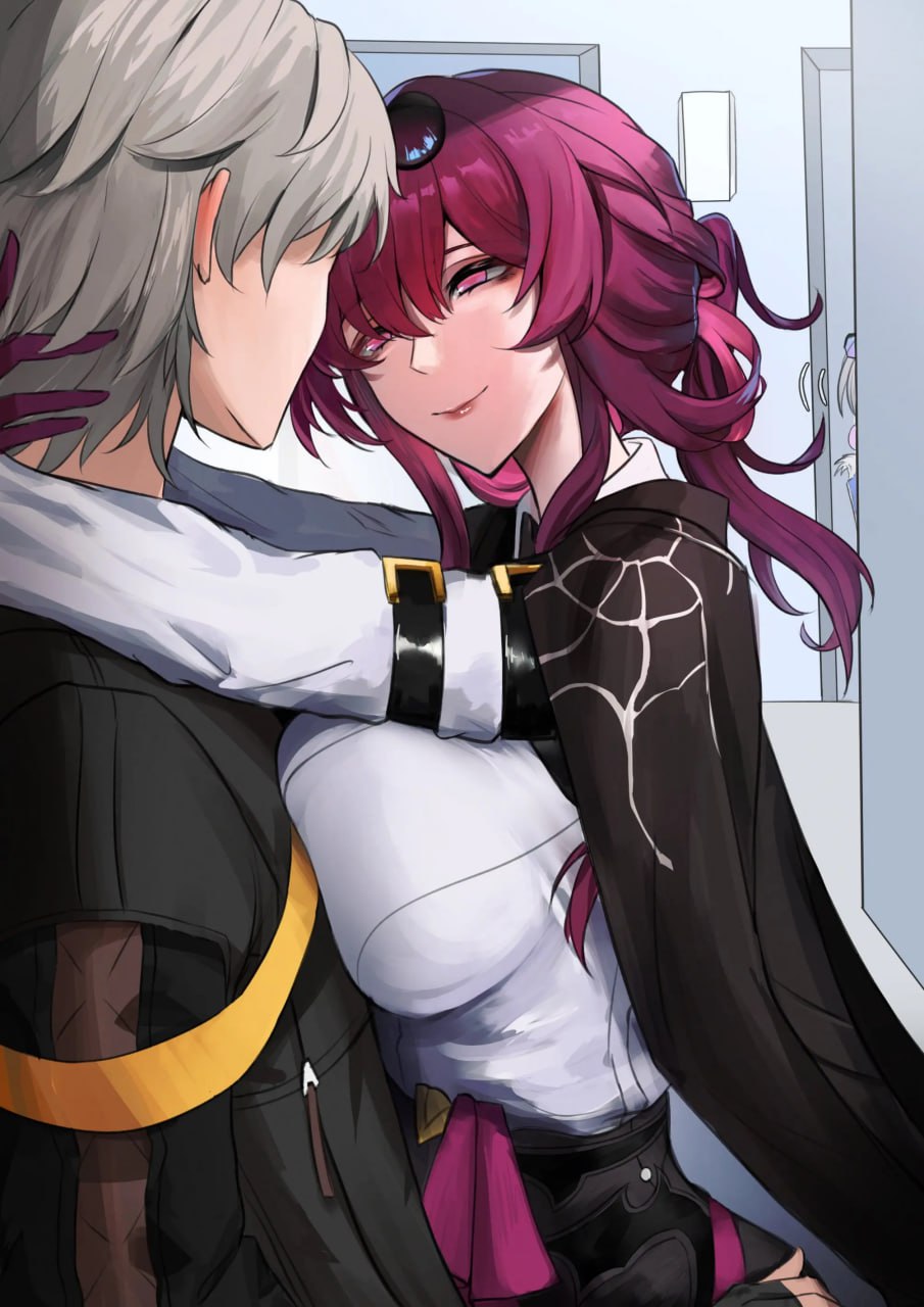 Cute Anime Couple Embracing Cute anime couple embracing each other tightly