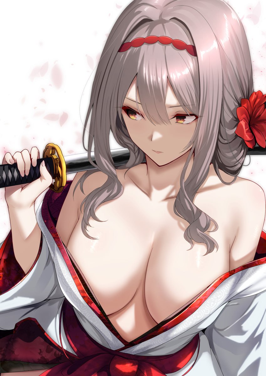 Seductive Hentai Girl in Kimono with Sword Seductive Hentai Girl in Kimono with Sword