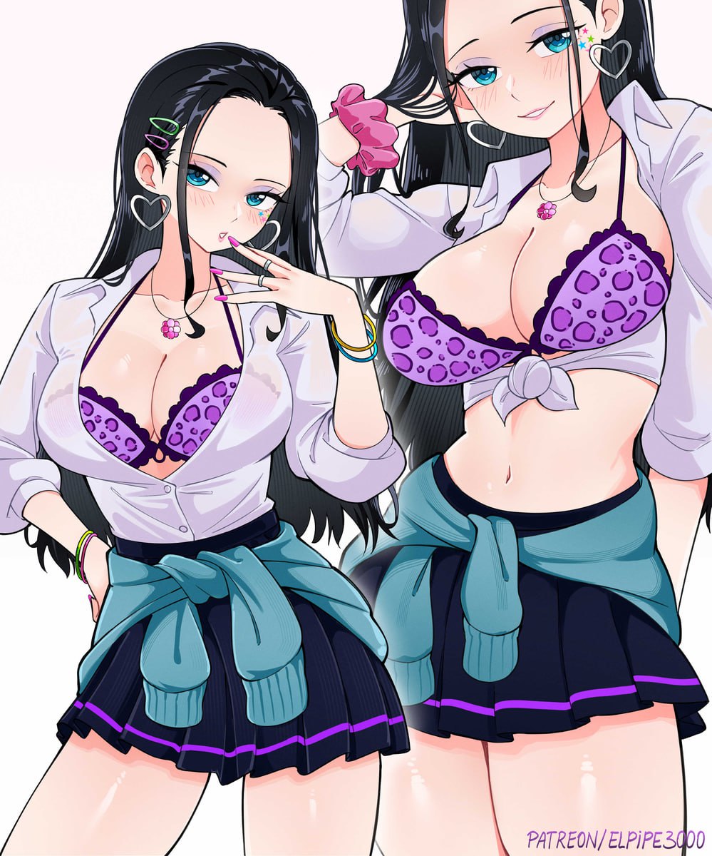Sexy Anime Girl in Purple Leopard Bra and Short Skirt Seductive anime girl flaunts her juicy tits in a leopard print bra and short skirt, ready for a hot adult encounter.