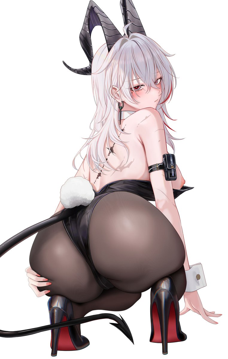 Sexy Demon Girl Wearing Bunny Suit and Black Pantyhose Big Ass Sexy Demon Girl Wearing Bunny Suit and Black Pantyhose